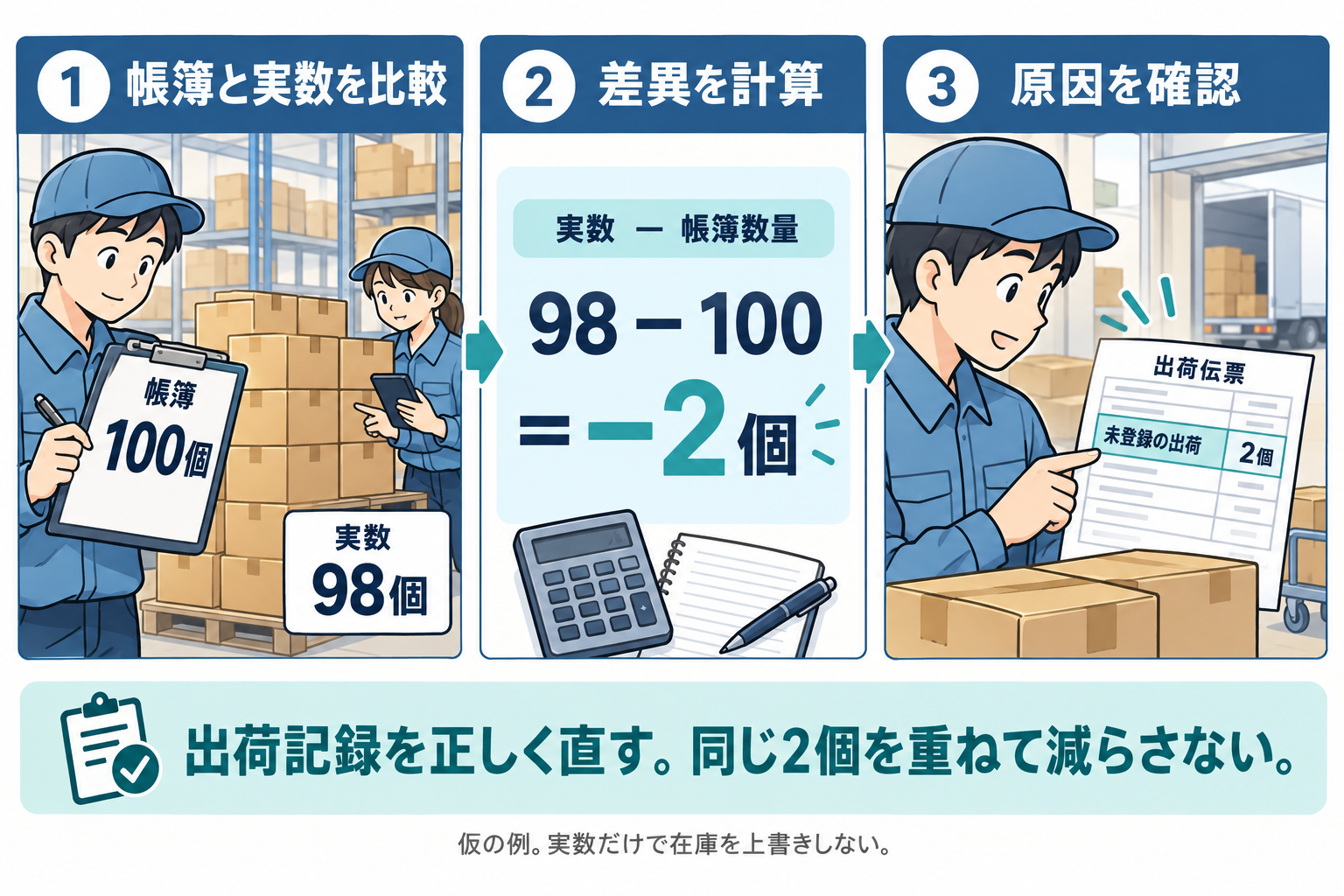 棚卸差異の計算と原因調査の進め方